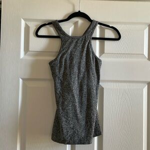 Beyond Yoga space dye gray cross tank top